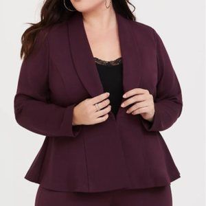 Torrid NWT 4X Purple Ponte Peplum Blazer